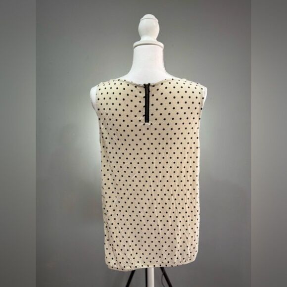 SALE! Cream LOFT Polka Dot Tank Blouse Size M VGUC - Picture 2 of 5